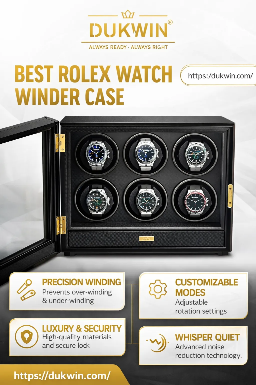 Best Rolex Watch Winder Case for Dukwin
