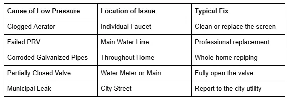 What Causes Low Water Pressure in Stevenson, WA, and How Can You Fix It?