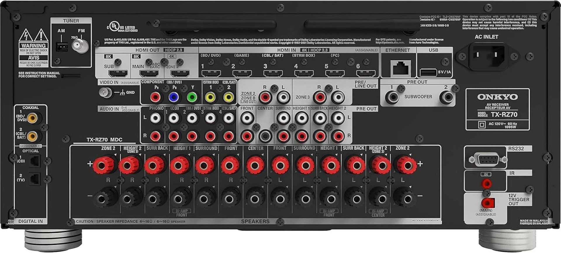 Onkyo TX - Rz 70 AV Receiver