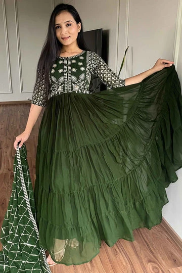 Discover the Elegance of Green and Pink Gowns