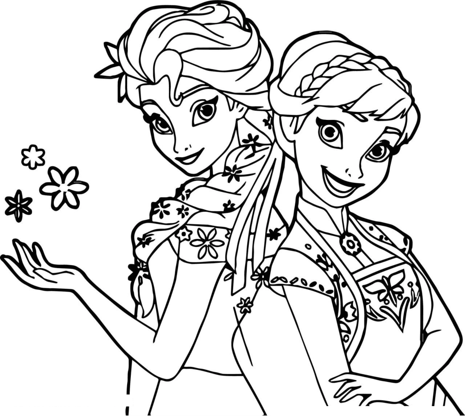 Frozen Coloring Pages Elsa and Anna - Free Printable Pages at ColoringOnlineFree.com