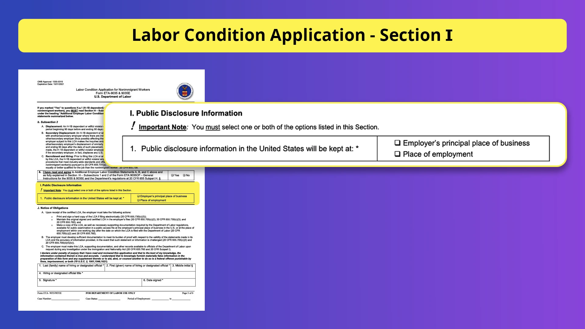 Understanding the Labor Condition Application